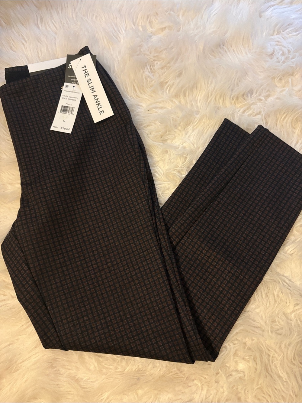 The Slim Ankle Black Patterned Dress Pants